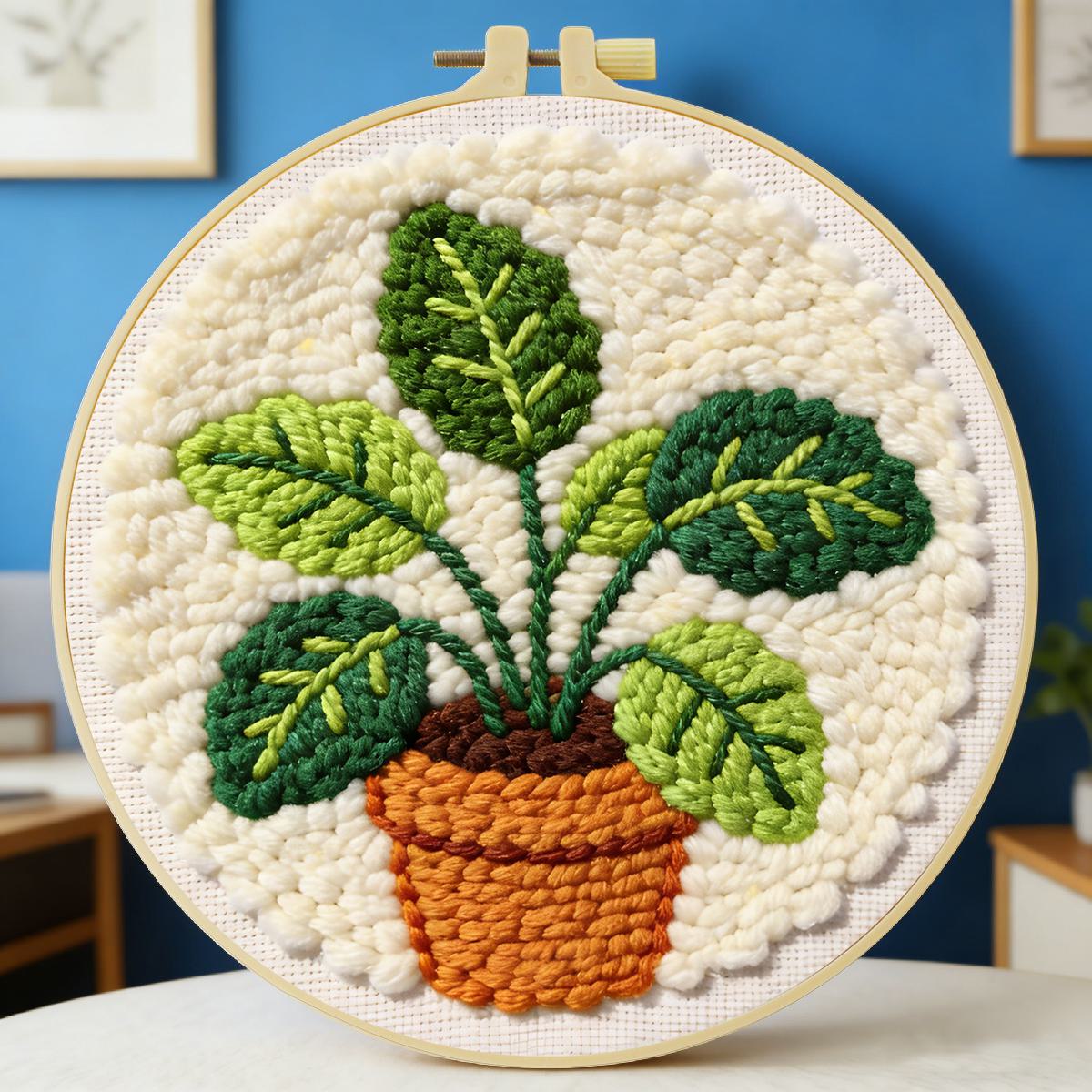 Is Sewing Textile Art - Набор для вышивания иглой-проколкой «Листья» 20x20