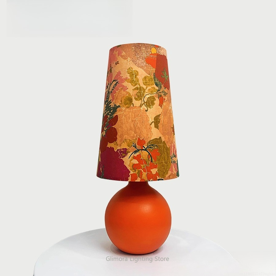 Century Textile & Sewing Supply Photos - Настольная лампа Orange Sphere: ткань Liberty