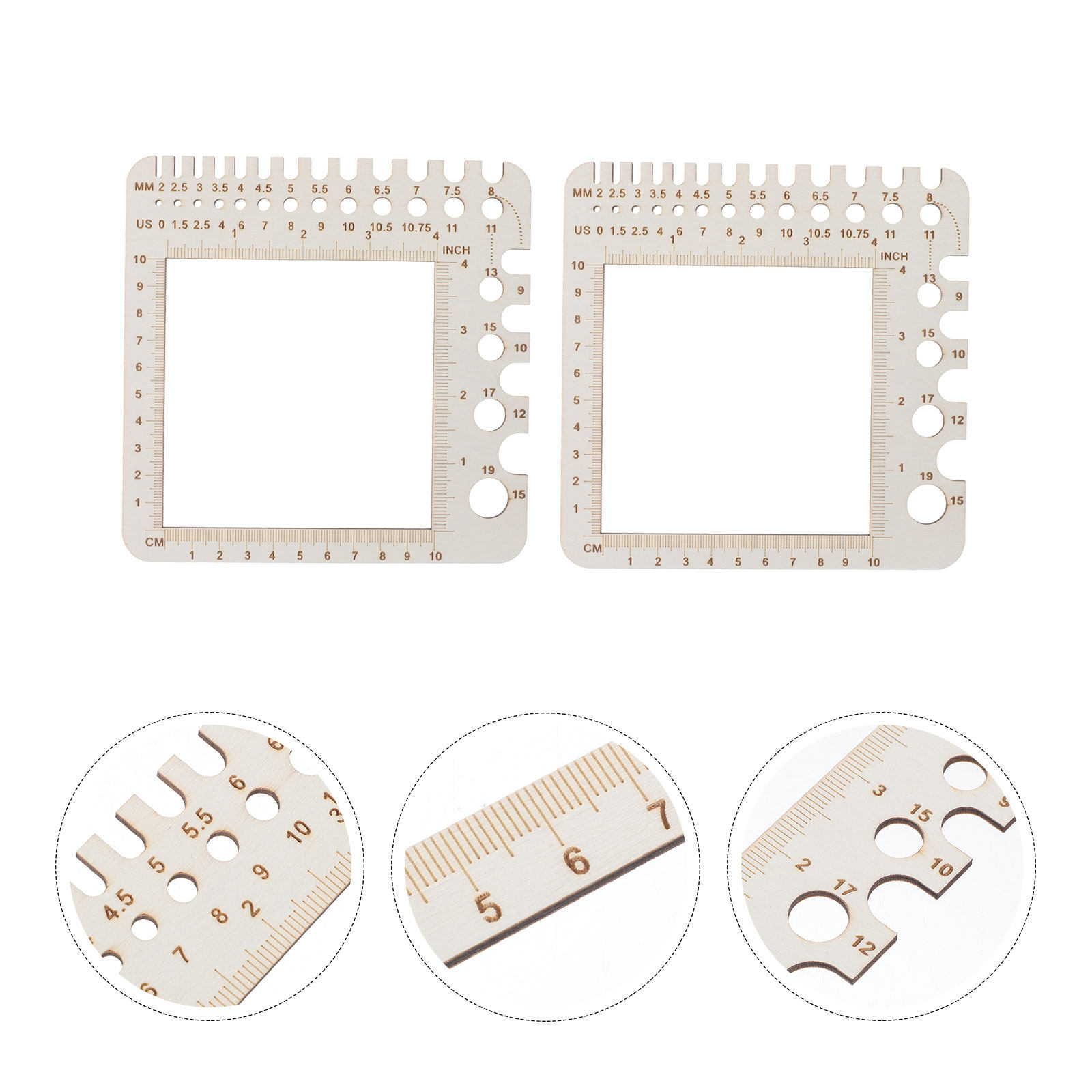 Sewing Gauge Ruler - 2 шт. деревянных измерительных линейки для