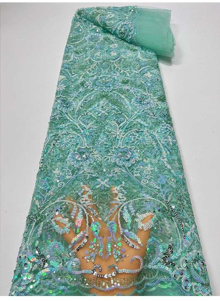 Sewing Embroidery Fabric - Высококачественная блестящая вышитая ткань из газовой
