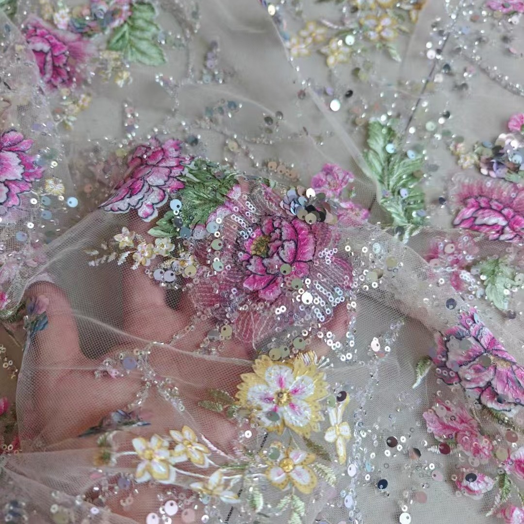 Роскошная кружевная ткань с би – обзор и цена Sewing Embroidery Fabric