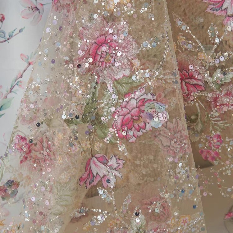 Роскошная кружевная ткань с би – обзор и цена Sewing Embroidery Fabric
